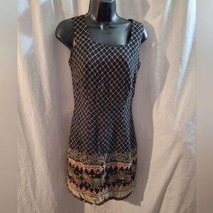 CDC Black and Gold Geometric Dress